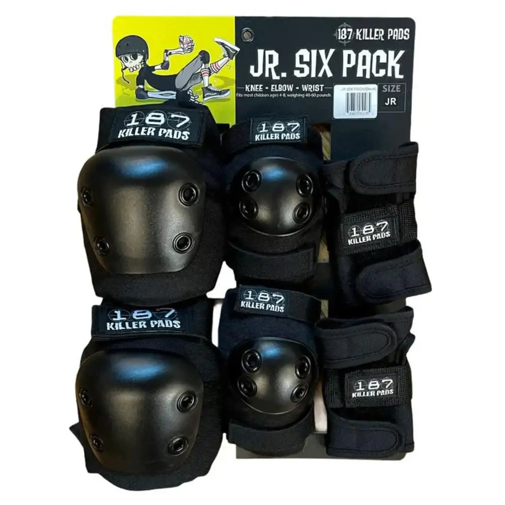 187 Killer Pads Jr. Six Pack Combo Pack - Black - Switch Skate & Snow
