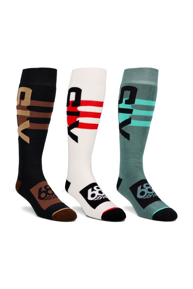 686 2027 Kanji 3-Pack Socks - Assorted - Switch Skate & Snow