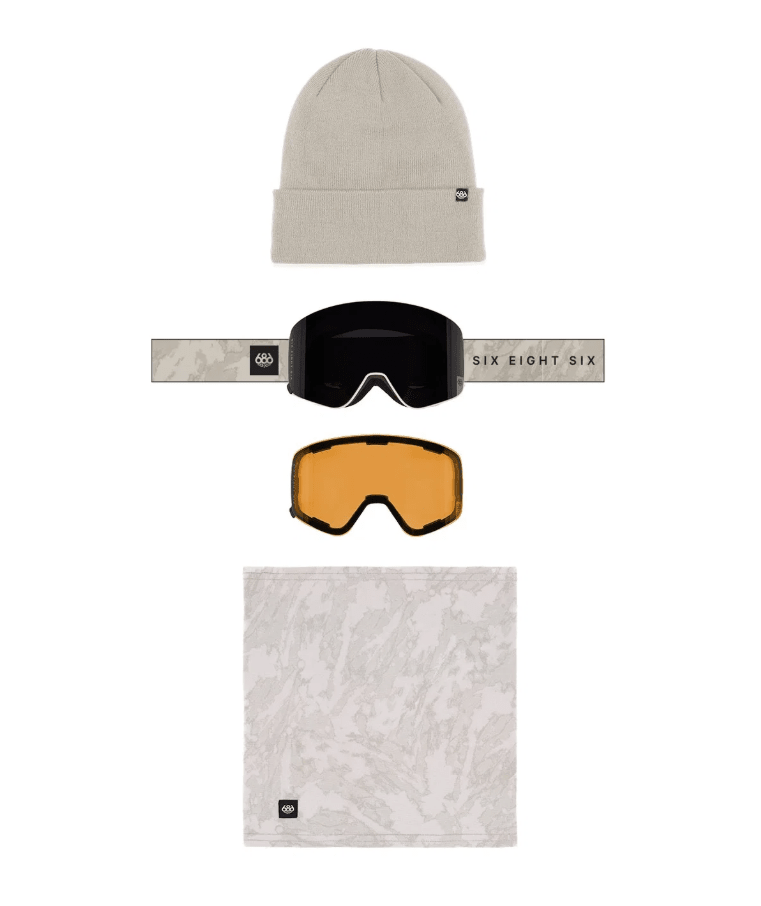 686 2027 Smarty Magnetic Goggle Pack - Limestone + Black + Amber Mirror - Switch Skate & Snow