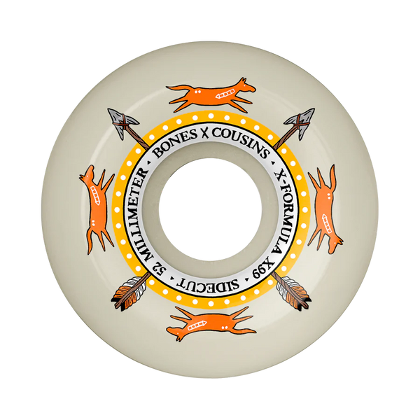 BONES-FORMULA52㎜99a V1 Bones X-Formula Cousins x Skateboarding V5 Wheels - 52mm 99A