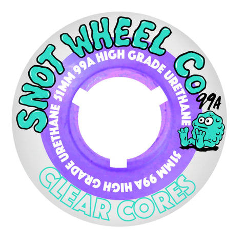 Snot Clear Cores Wheels - 51mm 99A - Clear/Purple *Online Only*