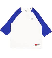Nike SB Raglan Baseball T-Shirt - White/Royal Blue