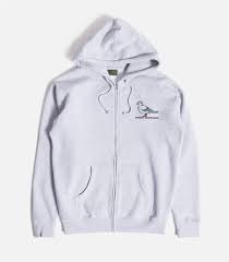 Anti Hero Lil Pigeon EMB Zip-Up Hoodie - Heather Grey - Switch Skate & Snow