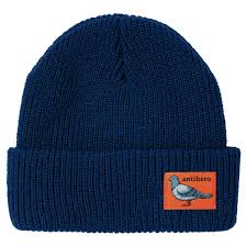 Anti Hero Lil Pigeon Label Beanie - Navy/Orange - Switch Skate & Snow