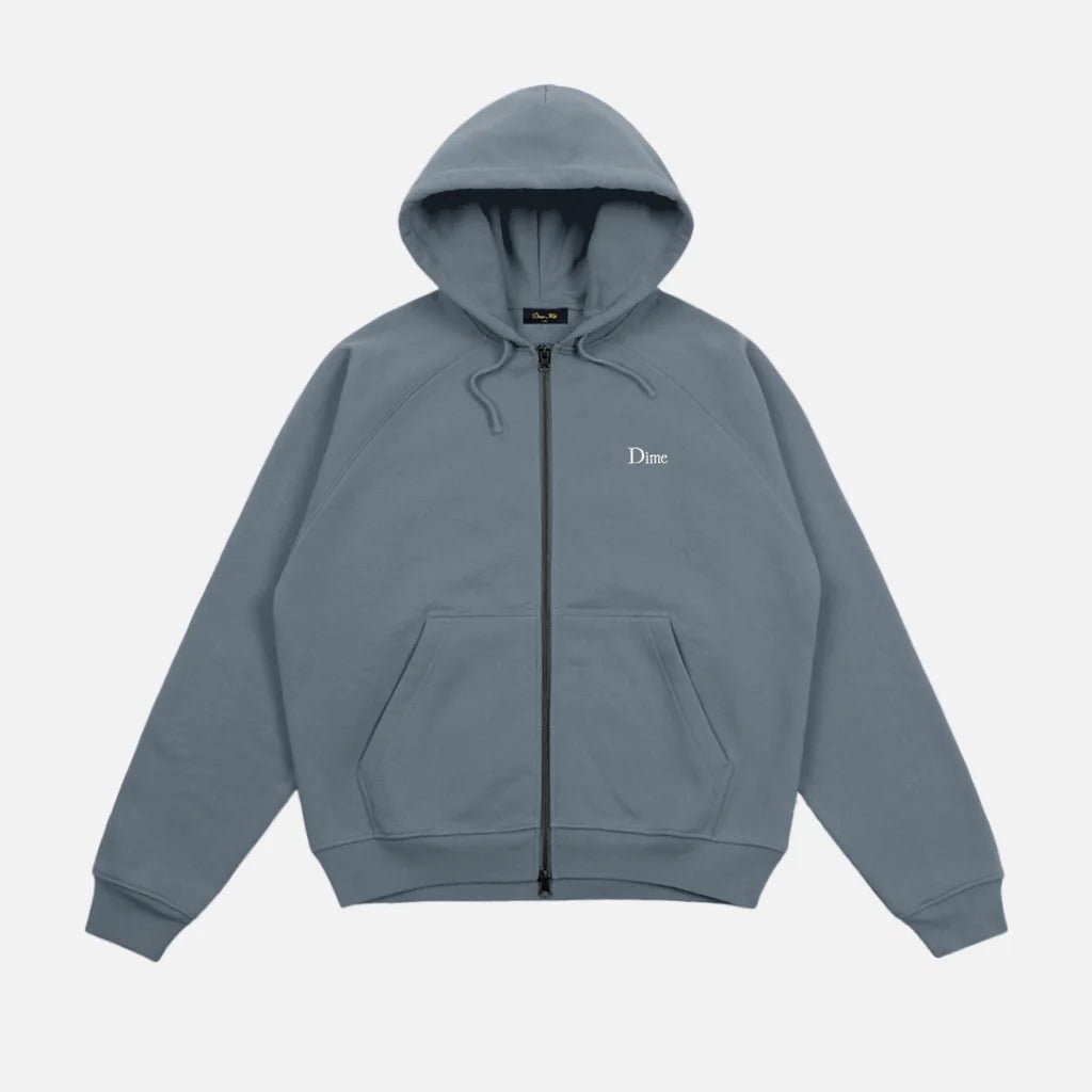 Dime Classic Small Logo Zip Hoodie - Granite - Switch Skate & Snow