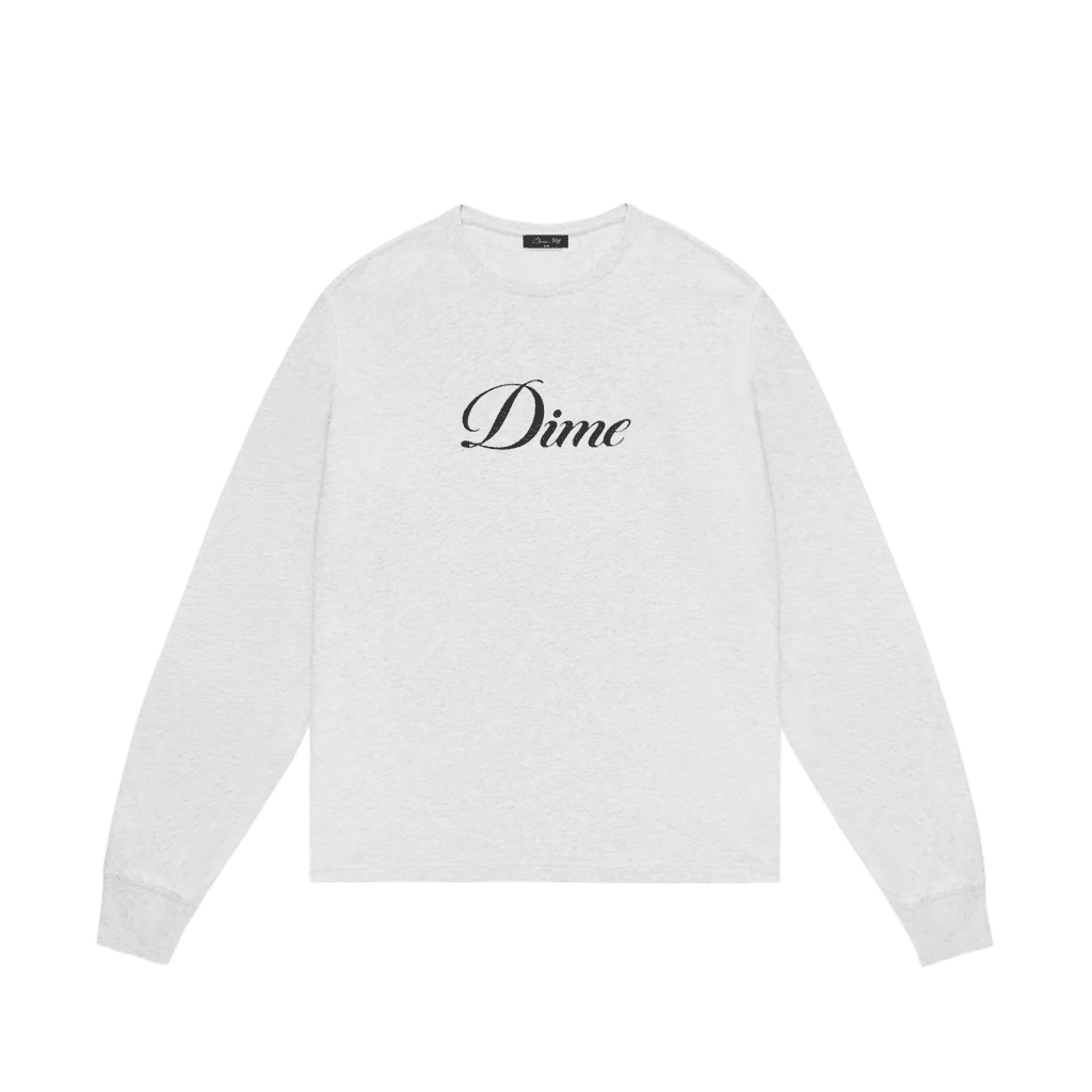 Dime Cursive Longsleeve T-Shirt - Ash - Switch Skate & Snow