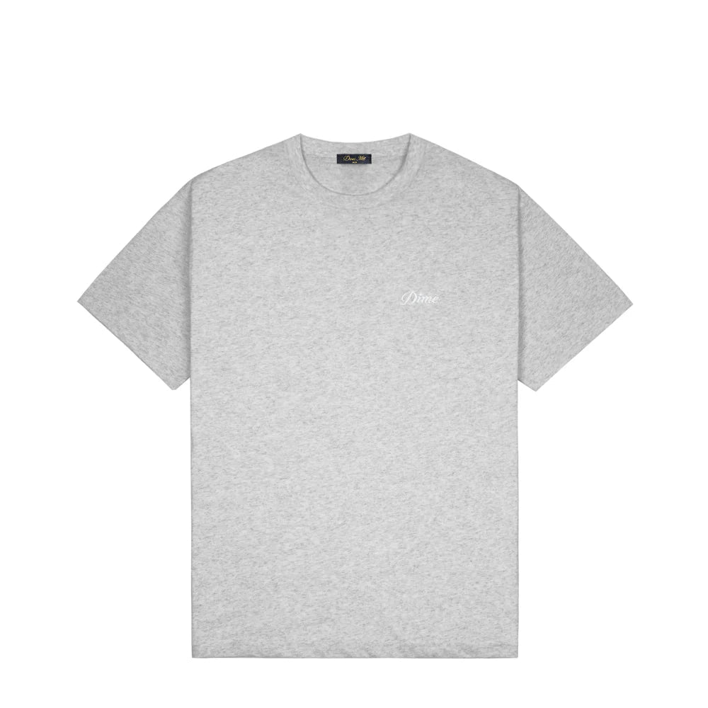Dime Cursive Small Logo T-Shirt - Heather Gray - Switch Skate & Snow