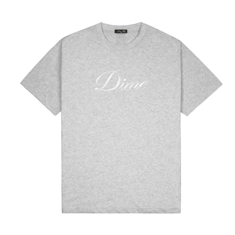 Dime Cursive T-Shirt - Heather Gray - Switch Skate & Snow