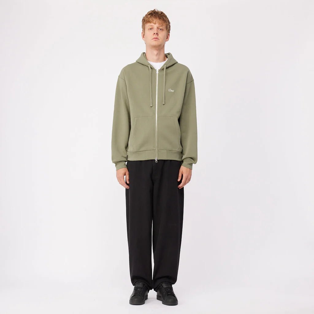 Dime Cursive Zip Hoodie - Army Green - Switch Skate & Snow