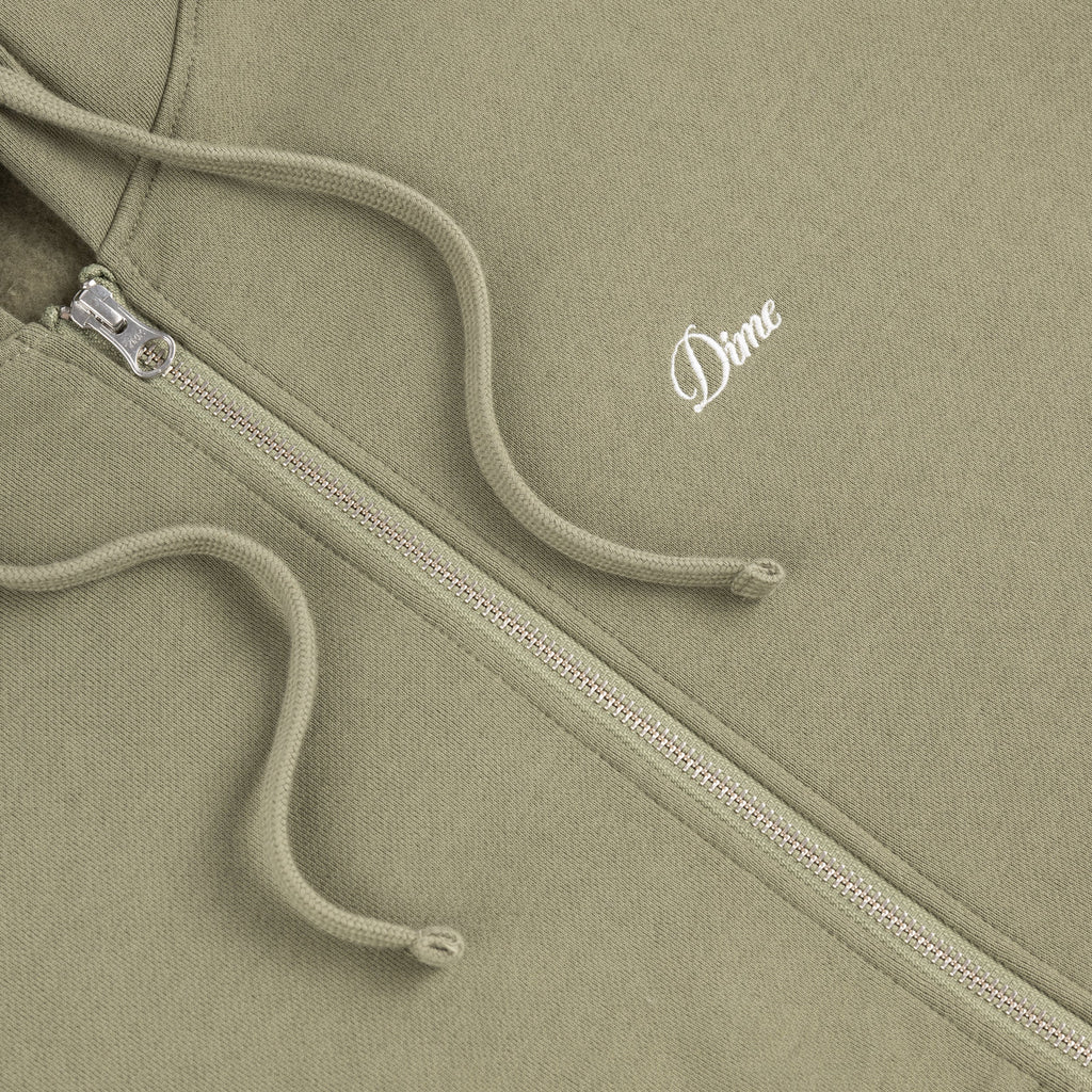 Dime Cursive Zip Hoodie - Army Green - Switch Skate & Snow