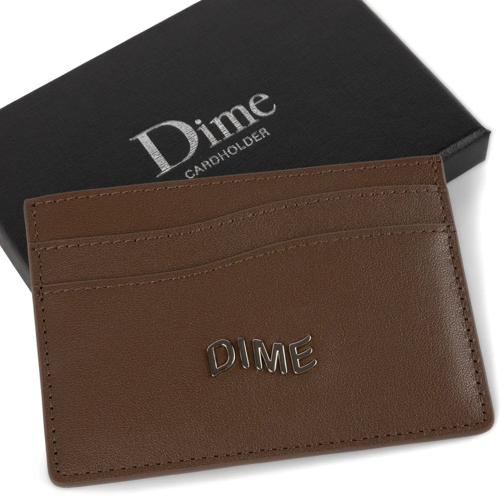 Dime Leather Card Holder - Brown - Switch Skate & Snow