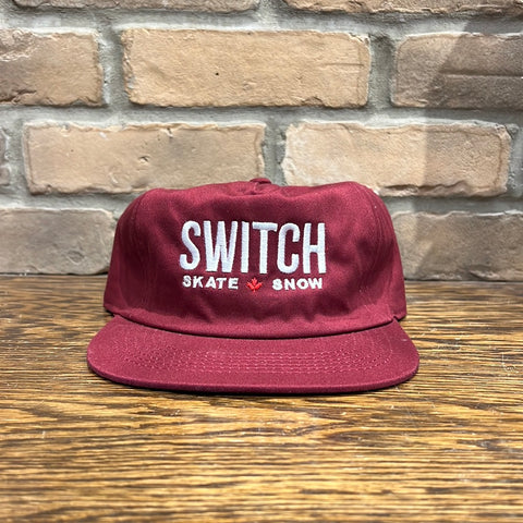 Switch OG Logo 5-Panel Snapback Hat - Burgundy