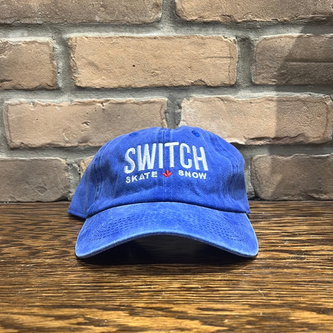 Switch OG Logo 6-Panel Strap Back Pigment Washed Dad Hat - Royal