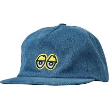 Krooked Eyes Snapback - Washed Denim/Yellow - Switch Skate & Snow