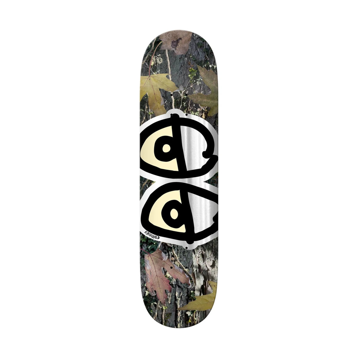 Krooked Team Eyes Camo Silver Foil Deck 8.5 | Switch Skate & Snow