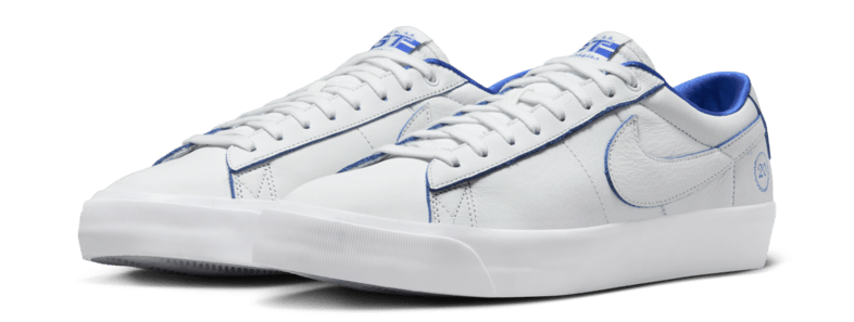 Nike SB Zoom Blazer Low Pro GT 20th Anniversary Shoes - Summit White/Game Royal - Switch Skate & Snow