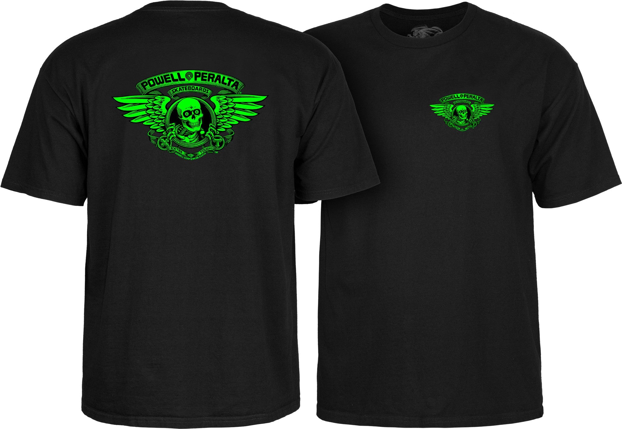 Powel Peralta Winged Ripper T-Shirt - Blacklight Green - Switch Skate & Snow