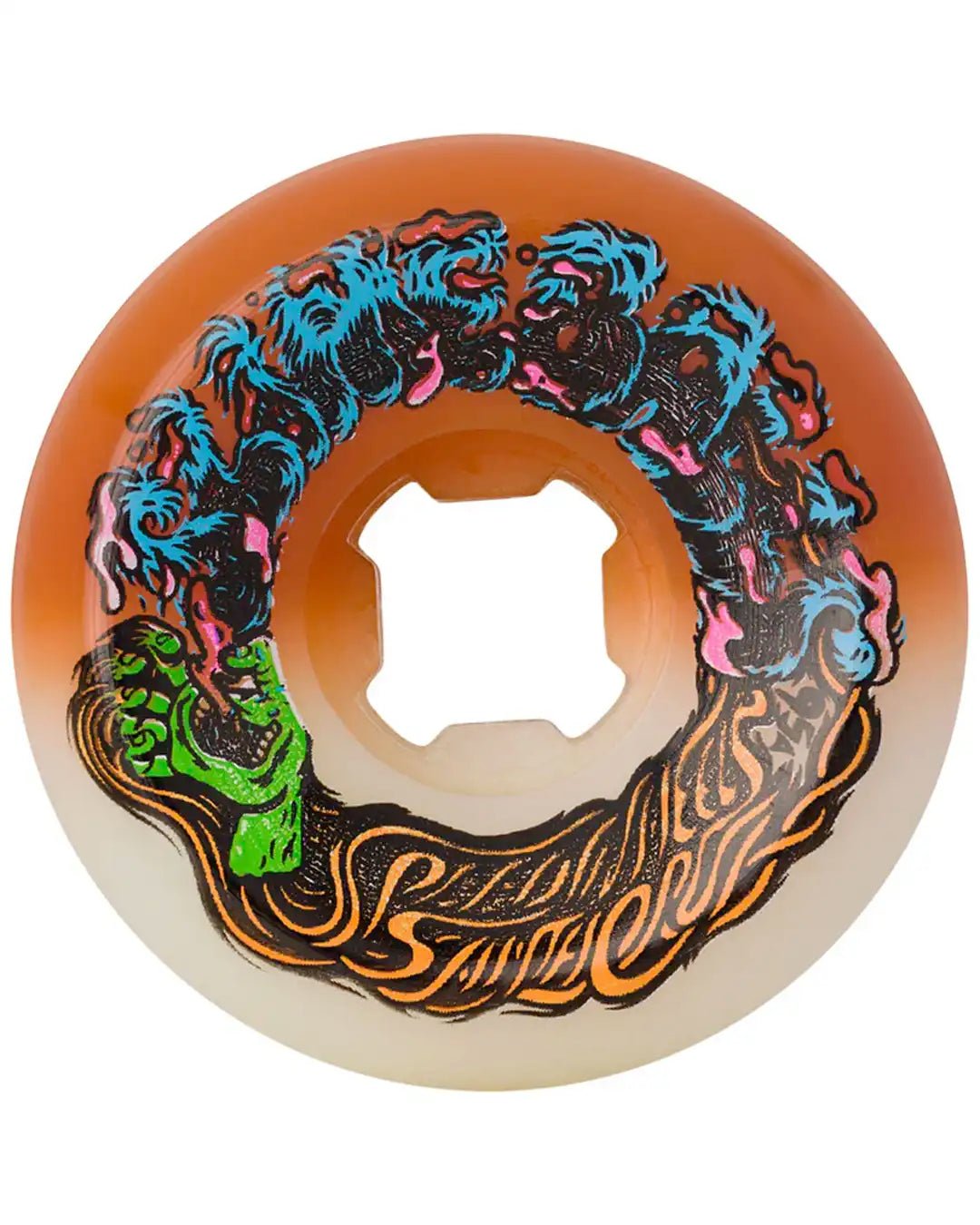Santa Cruz Slime Balls Hairballs 50 - 50 Wheels - 56mm 95A - White/Orange - Switch Skate & Snow