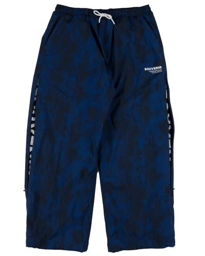 Souvenir 2027 Parachute Pant Snowboard Pants - Petrol Blue Blotch Print - Switch Skate & Snow
