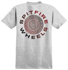 Spitfire Classic 87 Swirl Fade Fill T-Shirt - Ash Grey/Red/Black Fade - Switch Skate & Snow