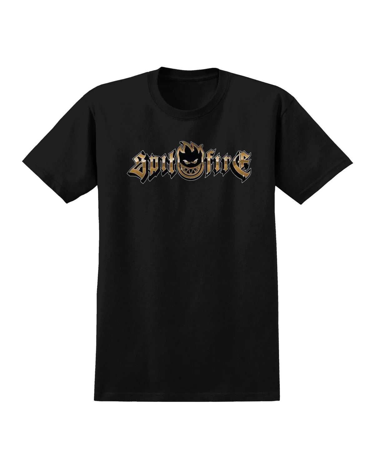 Spitfire Gold Chrome Bighead T-Shirt - Black - Switch Skate & Snow