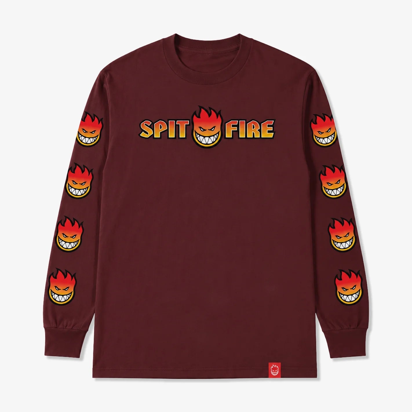 Spitfire OG Split Bighead Fade Fill Longsleeve T-Shirt - Maroon - Switch Skate & Snow