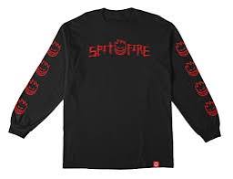 Spitfire Rough Scribble Bighead Longsleeve T-Shirt - Black/Red - Switch Skate & Snow