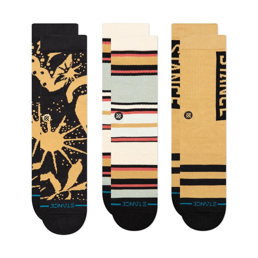 Stance Socks Dunes 3 Pack - Black/Brown - Switch Skate & Snow