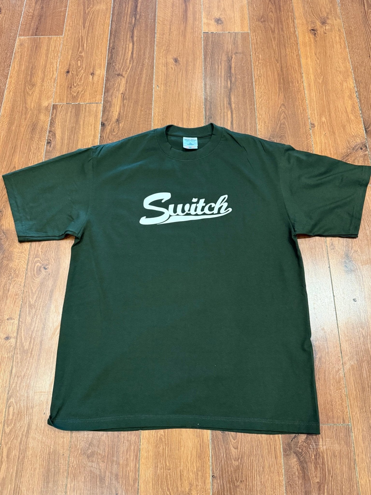 Switch Baseball Script Heavyweight T-Shirt - Hunter Green - Switch Skate & Snow