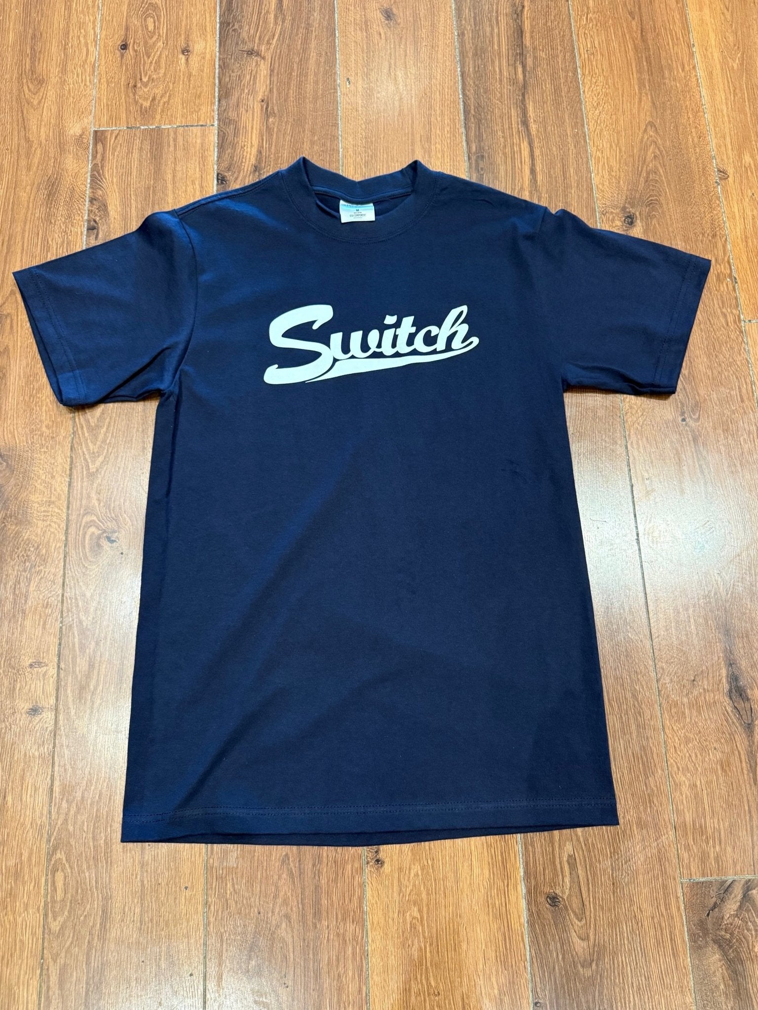 Switch Baseball Script Heavyweight T-Shirt - Navy - Switch Skate & Snow