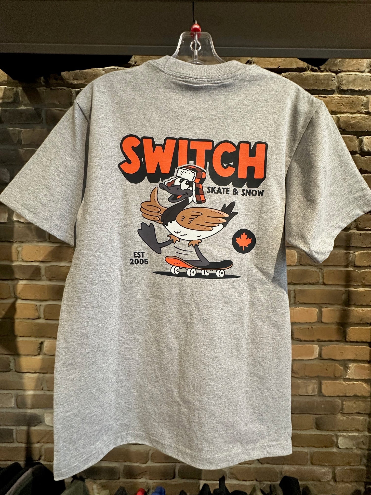 Switch For Life Goose Logo Heavyweight T-Shirt - Grey - Switch Skate & Snow