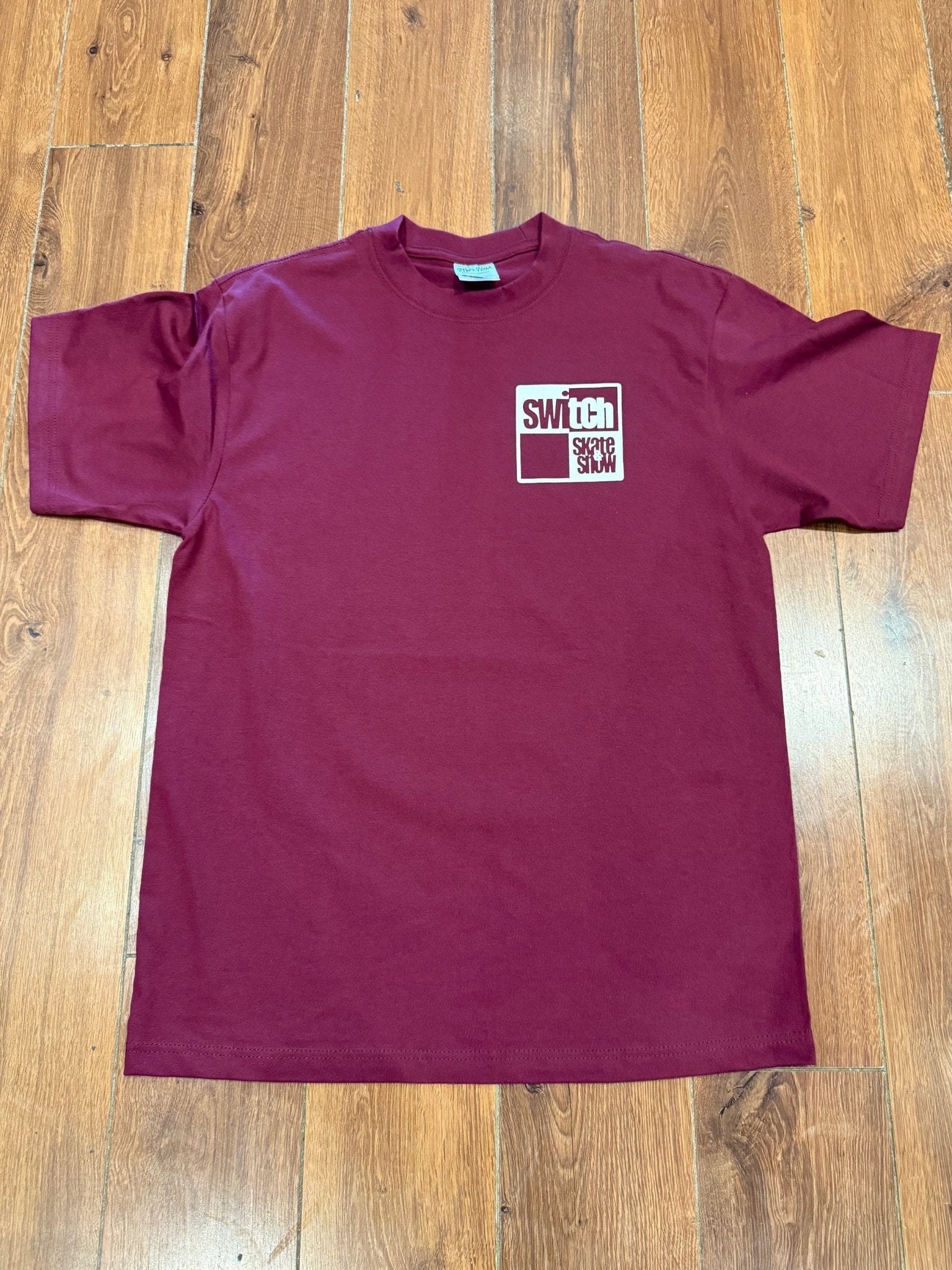 Switch OG Box Logo Heavyweight T-Shirt - Burgundy - Switch Skate & Snow