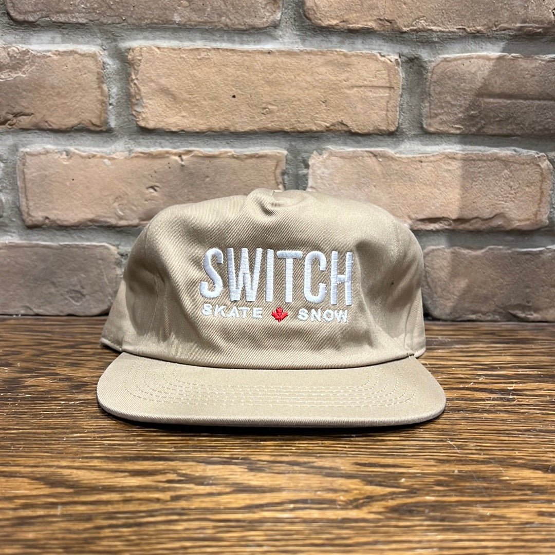 Switch OG Logo 5 - Panel Snapback Hat - Khaki - Switch Skate & Snow