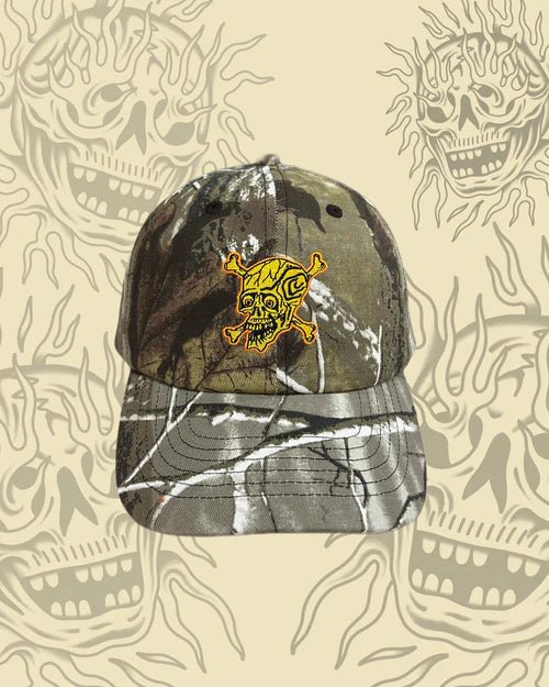 Take To The Grave - Camo Crossbones Dad Hat - Switch Skate & Snow