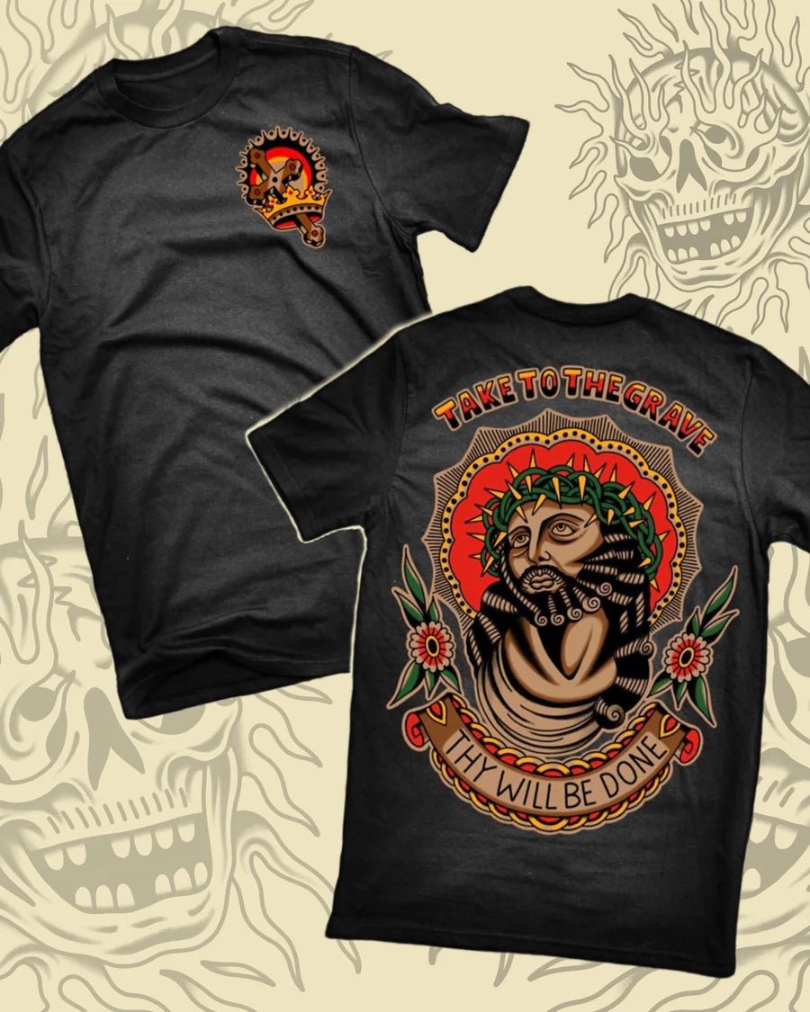 Take To The Grave - Cross & Crown T-Shirt - Black - Switch Skate & Snow