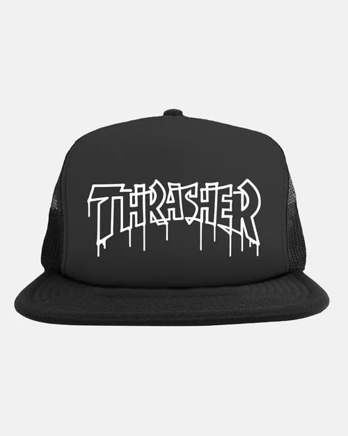 Thrasher One - Liner Oval Snapback Hat - Black/Black - Switch Skate & Snow