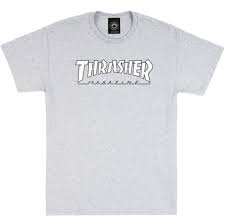 Thrasher Outline T-Shirt - Grey/White - Switch Skate & Snow