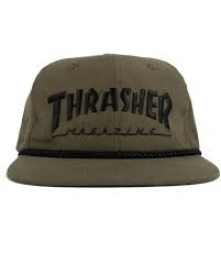 Thrasher Rope Snapback Hat - Olive/Black - Switch Skate & Snow