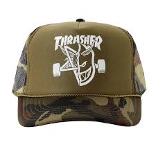 Thrasher X Spitfire Thrash & Burn Trucker Hat - Camo - Switch Skate & Snow