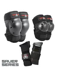 Triple 8 Saver Series 3 Pack Pads - Black - Switch Skate & Snow