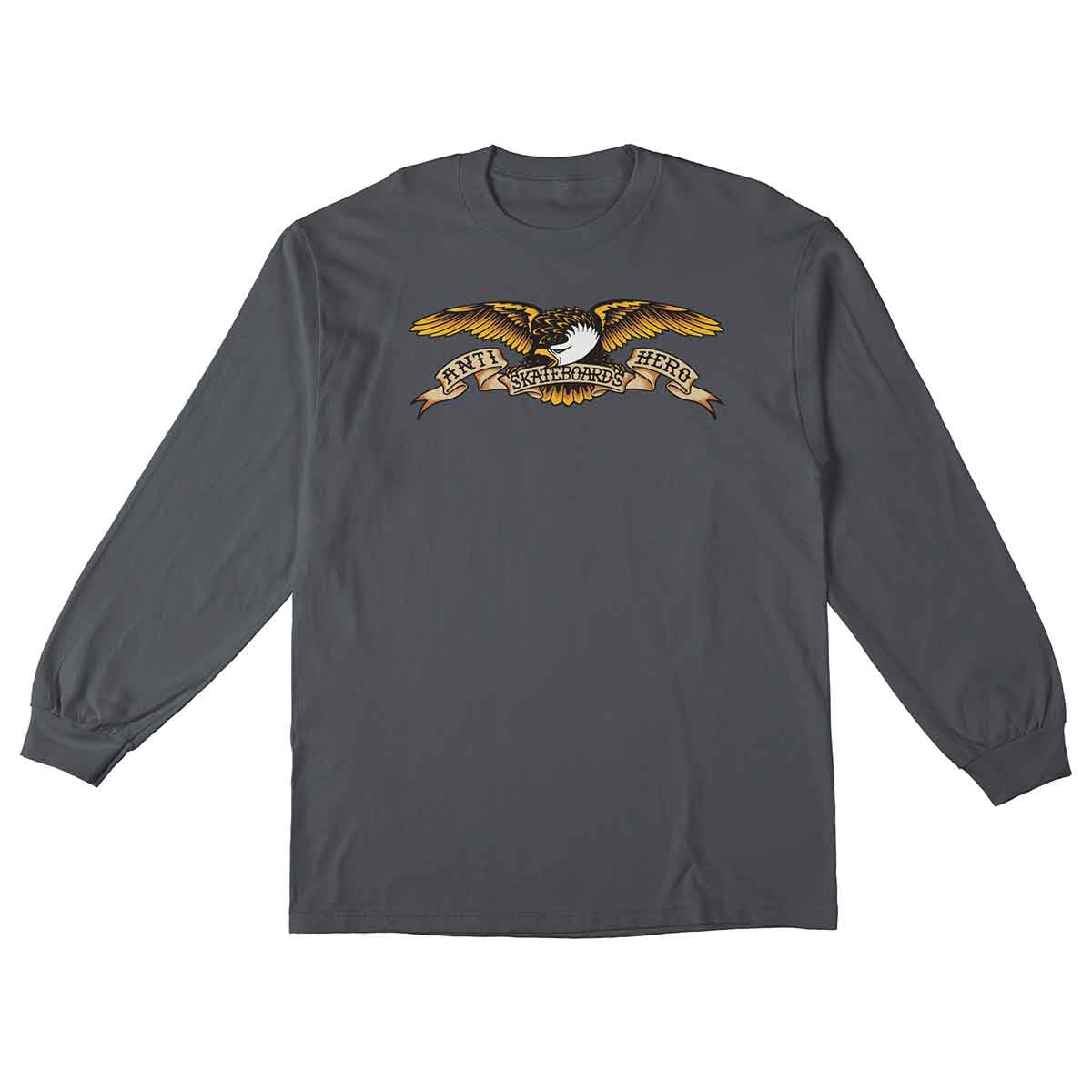 Anti Hero Eagle Longsleeve T-Shirt - Charcoal - Switch Skate & Snow