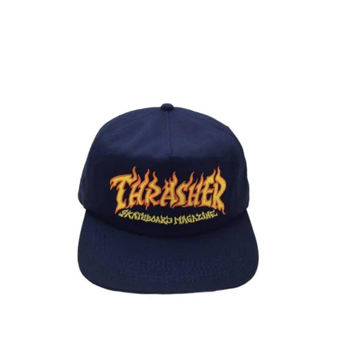 Thrasher Fire Logo Snapback - Navy