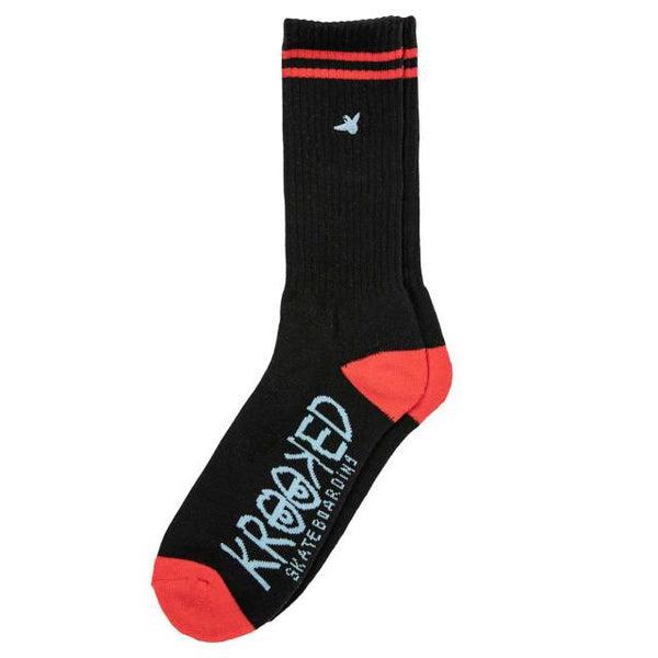 Krooked OG Bird Socks - Black/Red/Blue - Switch Skate & Snow