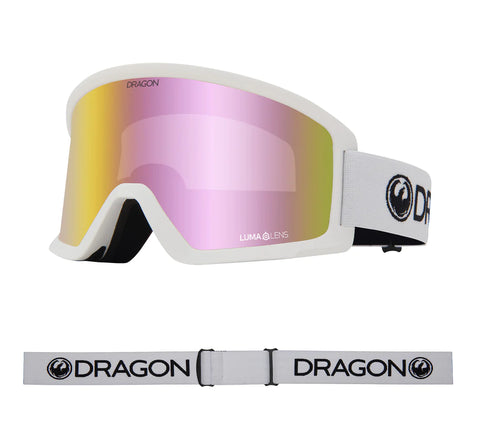 Dragon 2024 DX3 L OTG Goggle - White/LL Pink Ion