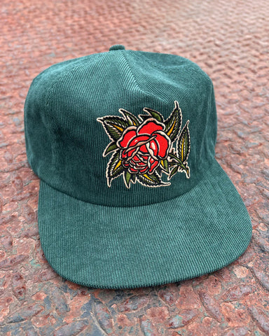 Take To The Grave - Dying Rose Corduroy Snapback Hat