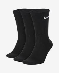 Nike Everyday Lightweight Dri-Fit Youth Socks - 3 Pack - Size 5y-7y - Black