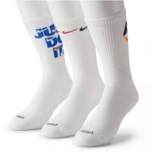Nike Everyday Plus Cotton Cushioned Socks - 3 Pack - Size 8-12 - Assorted White