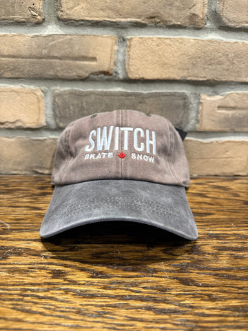 Switch OG Logo 6-Panel Strap Back Pigment Washed Dad Hat - Olive/Navy