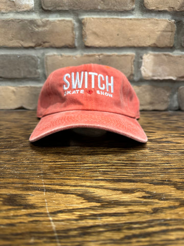 Switch OG Logo 6-Panel Strap Back Pigment Washed Dad Hat - Orange