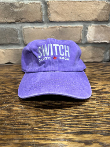 Switch OG Logo 6-Panel Strap Back Pigment Washed Dad Hat - Purple